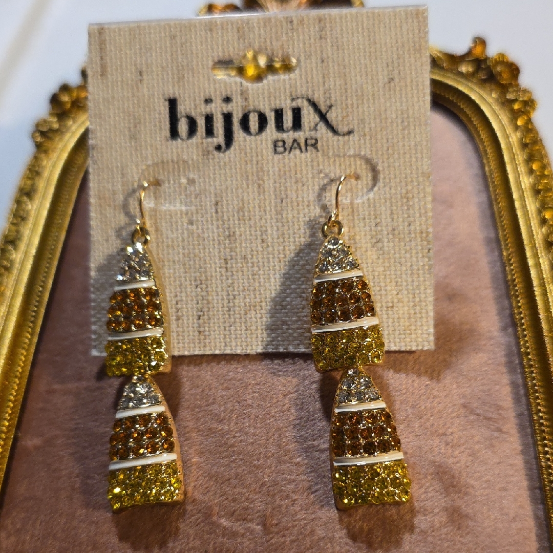 Bijoux Bar Candy Corn Dangle Earrings Nwt